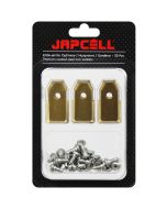Japcell Knive til Husqvarna Automower / Gardena / Greenworks Optimow - 30 Stk. Titaniumbelagt stål inkl. Skruer.