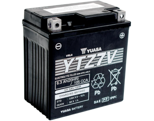 forhåndsvisning portugisisk fordøje Yuasa YTZ7V 12V AGM Batteri til Motorcykel